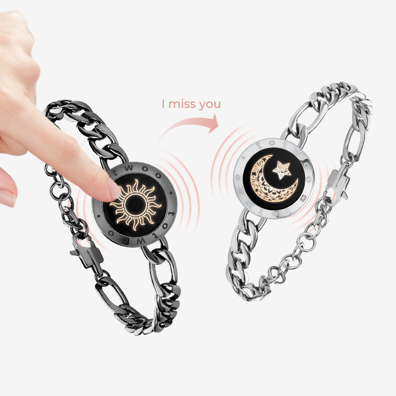 Long Distance Bracelet (figaro silver)