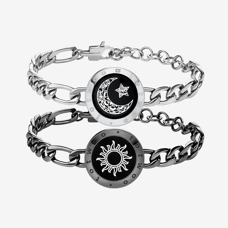 Long Distance Bracelet (figaro silver)